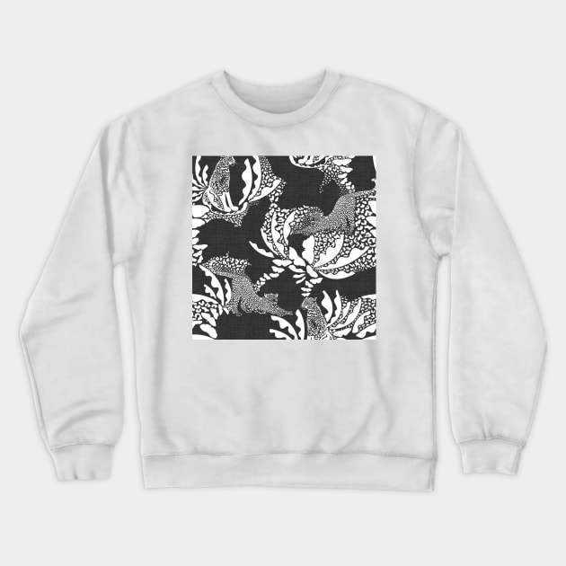 Boho Wilderness / Ivory and Charcoal Crewneck Sweatshirt by matise